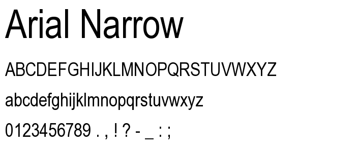 Arial narrow font windows
